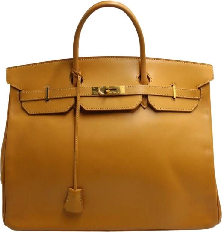 Hermès Vintage Preated Birkin 40 in Vache Bruin Dames