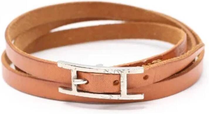 Hermès Vintage Voldoende lederen armbanden Bruin Dames