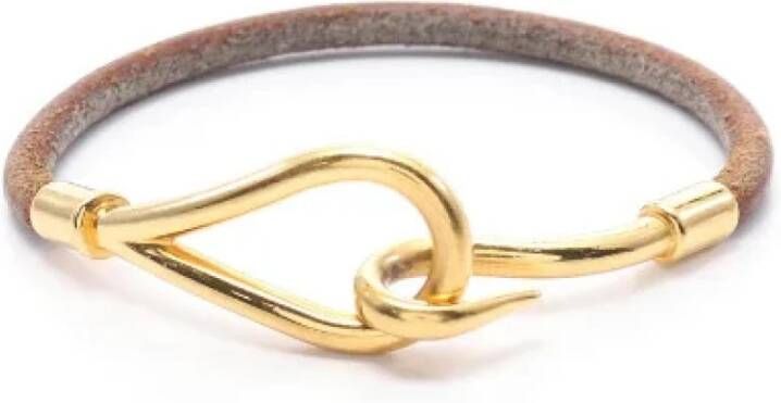 Hermès Vintage Voldoende lederen armbanden Geel Dames