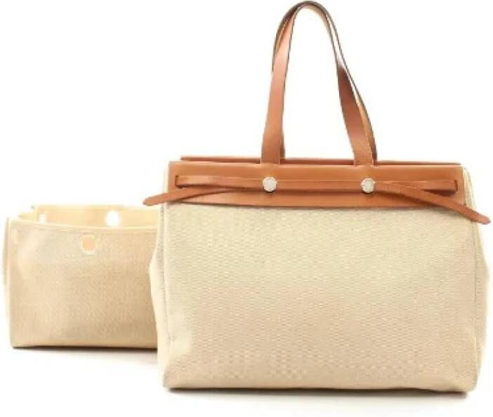 Hermès Vintage Voldoende lederen bakken Beige Dames