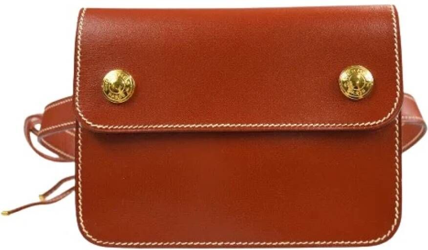 Hermès Vintage Voldoende lederen crossbody-bags Bruin Dames