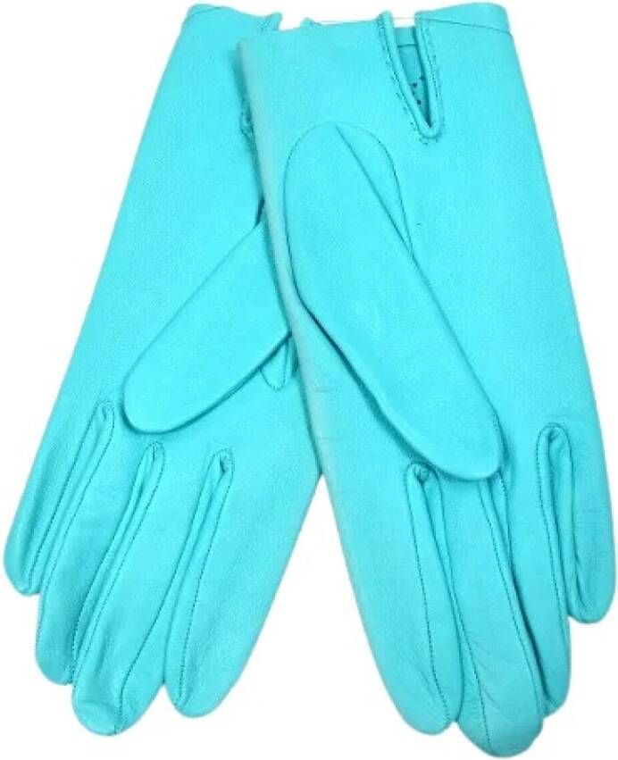 Hermès Vintage Voldoende lederen handschoenen Blauw Dames