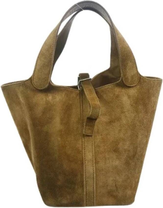 Hermès Vintage Voldoende lederen handtassen Beige Dames
