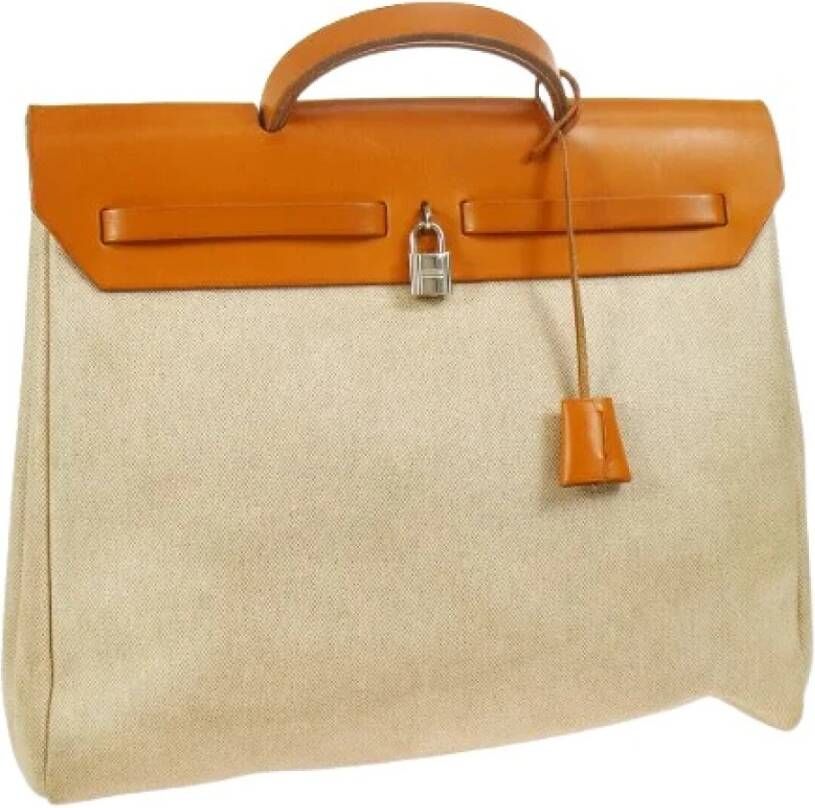 Hermès Vintage Voldoende lederen handtassen Bruin Dames