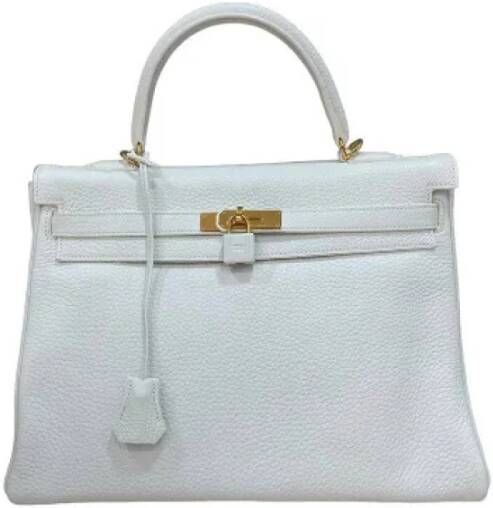 Hermès Vintage Voldoende lederen handtassen Wit Dames