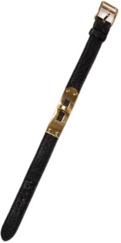 Hermès Vintage Voldoende lederen horloges Geel Dames