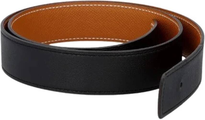 Hermès Vintage Voldoende lederen riemen Zwart Heren