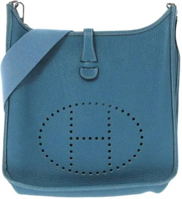 Hermès Vintage Voldoende lederen schouderzakken Blauw Dames