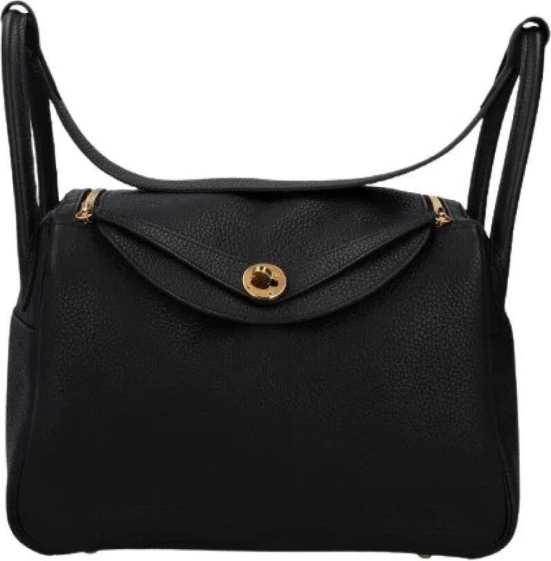 Hermès Vintage Voldoende lederen schouderzakken Zwart Dames