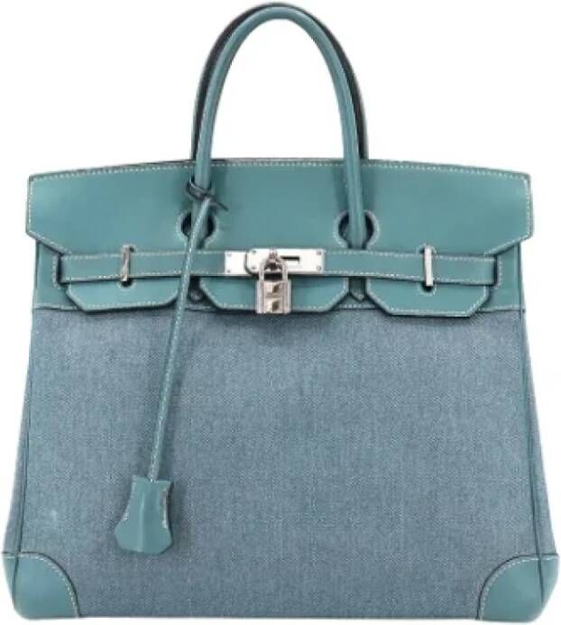 Hermès Vintage Pre-owned Canvas handbags Blauw Dames