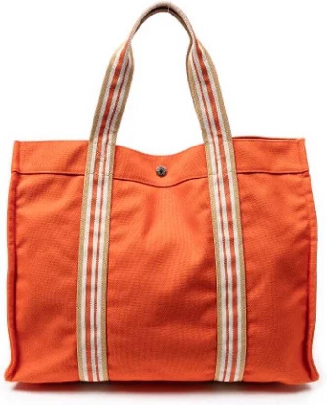 Hermès Vintage Pre-owned Canvas handbags Oranje Dames
