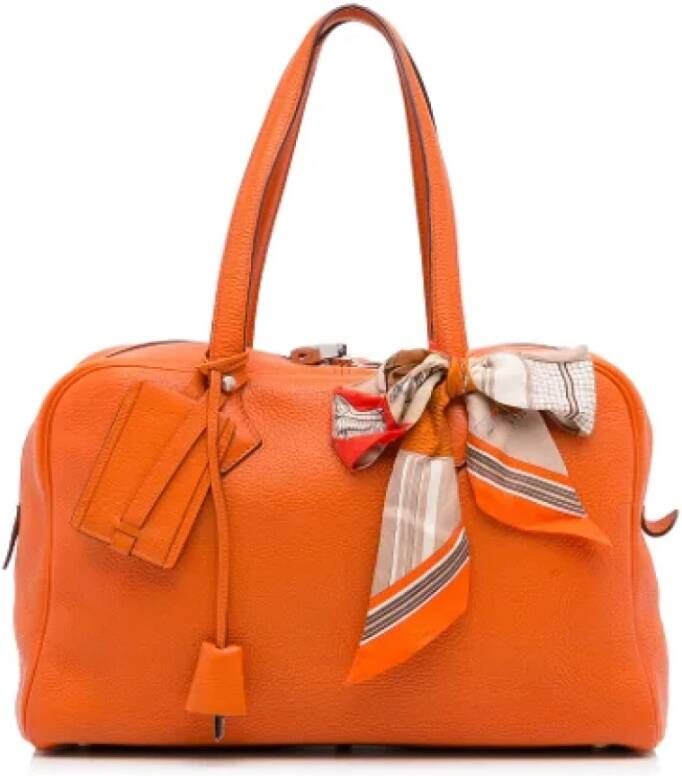 Hermès Vintage Pre-owned Canvas handbags Oranje Dames