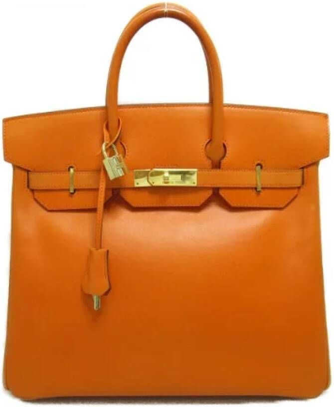 Hermès Vintage Pre-owned Canvas handbags Oranje Dames