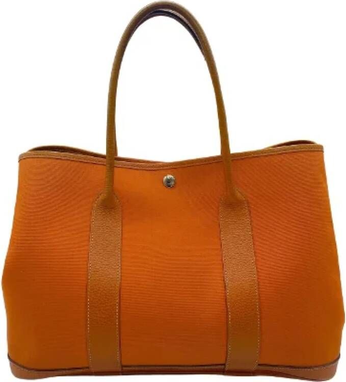 Hermès Vintage Pre-owned Canvas handbags Oranje Dames