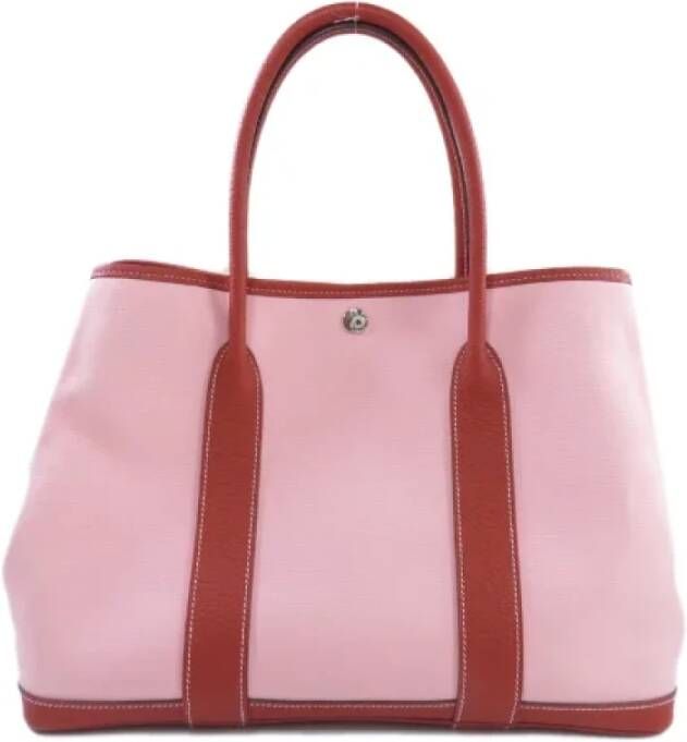 Hermès Vintage Pre-owned Canvas handbags Roze Dames