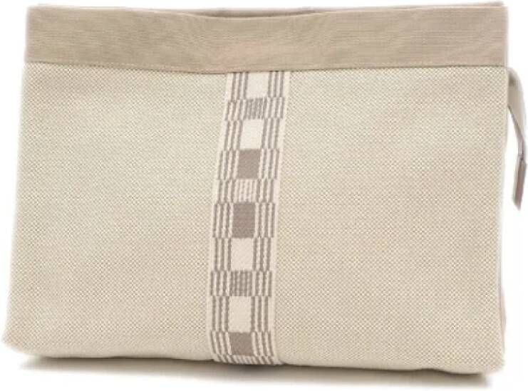Hermès Vintage Pre-owned Canvas pouches Beige Dames