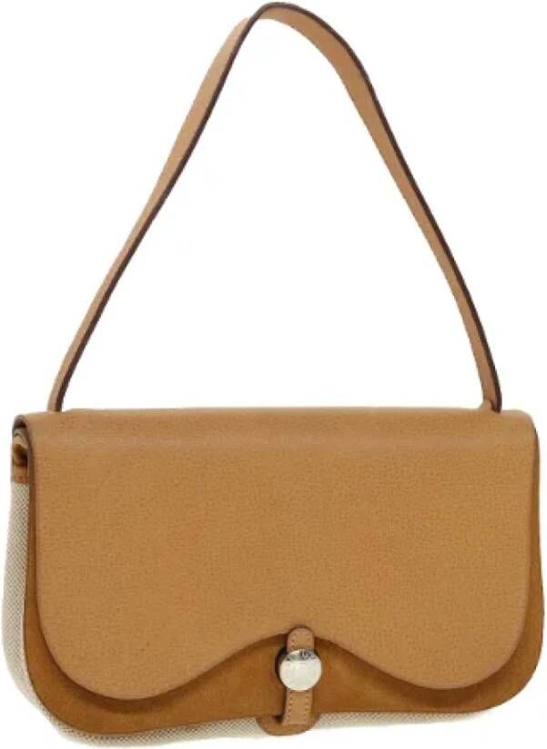 Hermès Vintage Pre-owned Canvas shoulder-bags Beige Dames