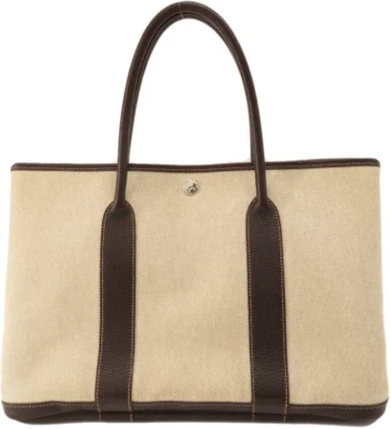 Hermès Vintage Pre-owned Canvas shoulder-bags Beige Dames