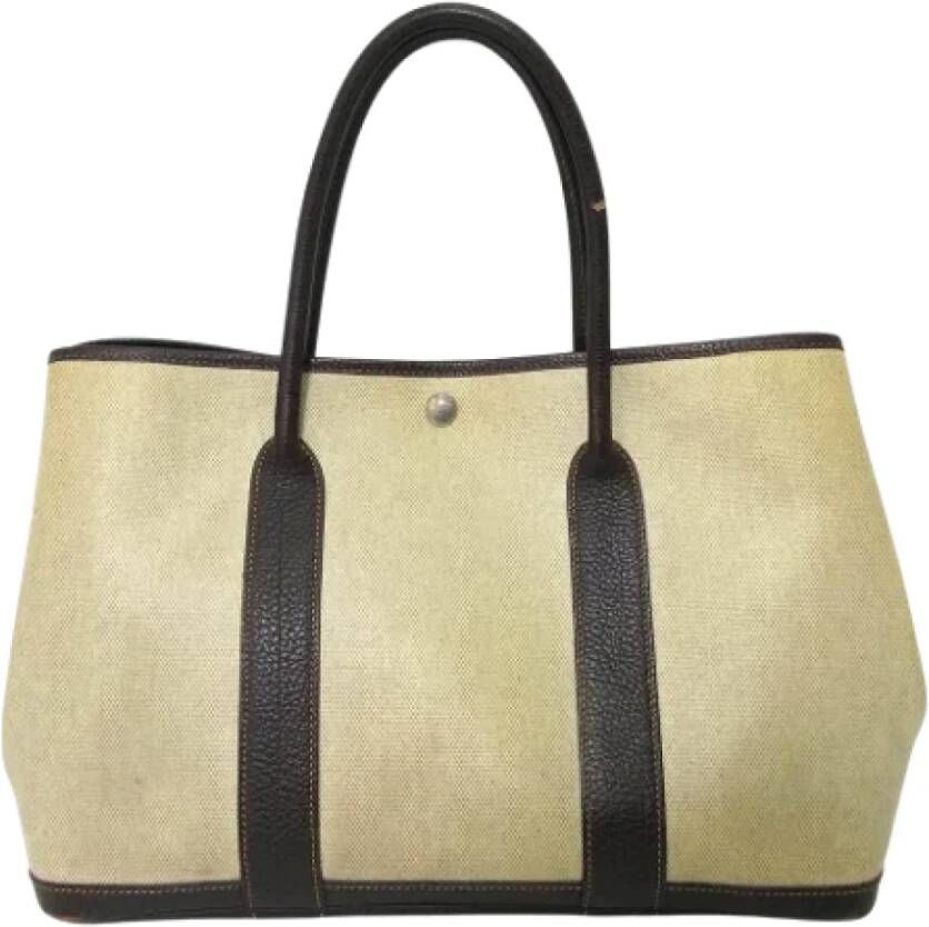 Hermès Vintage Pre-owned Canvas shoulder-bags Beige Dames