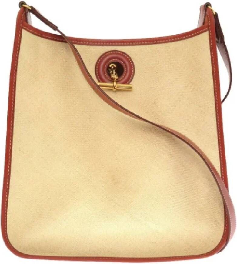 Hermès Vintage Pre-owned Canvas shoulder-bags Beige Dames