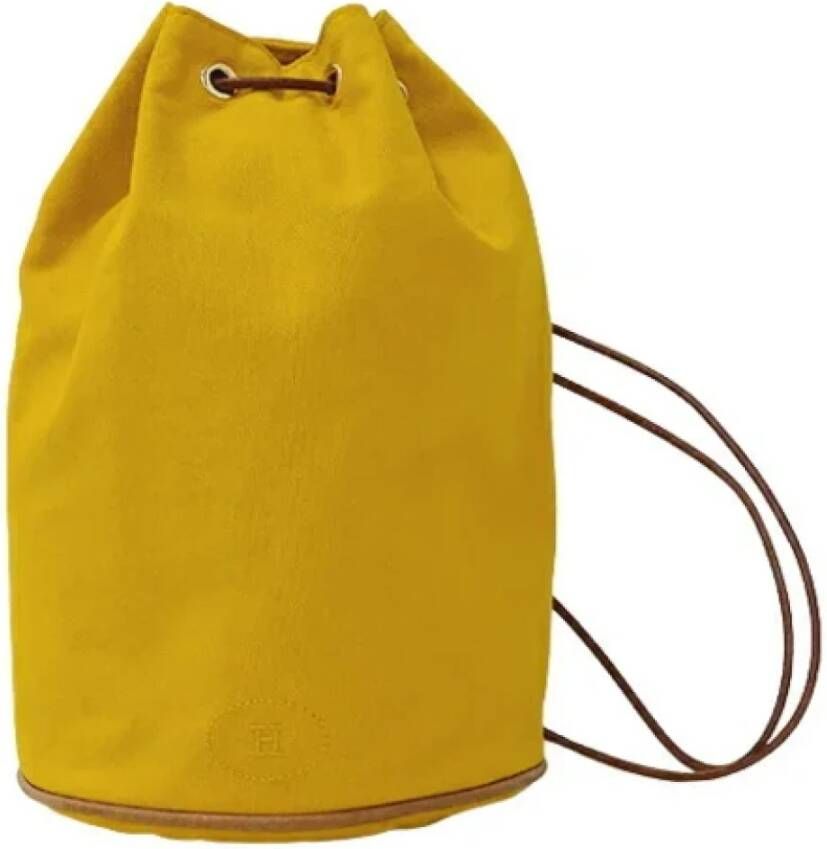 Hermès Vintage Pre-owned Canvas shoulder-bags Yellow Dames