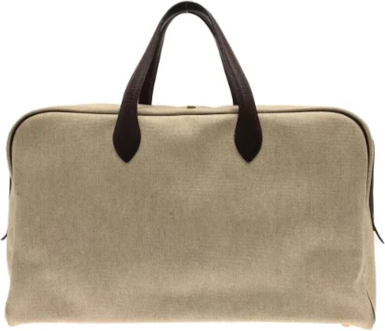 Hermès Vintage Pre-owned Canvas travel-bags Beige Dames
