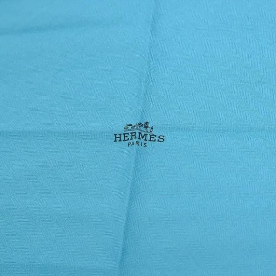Hermès Vintage Pre-owned Cashmere scarves Blauw Dames