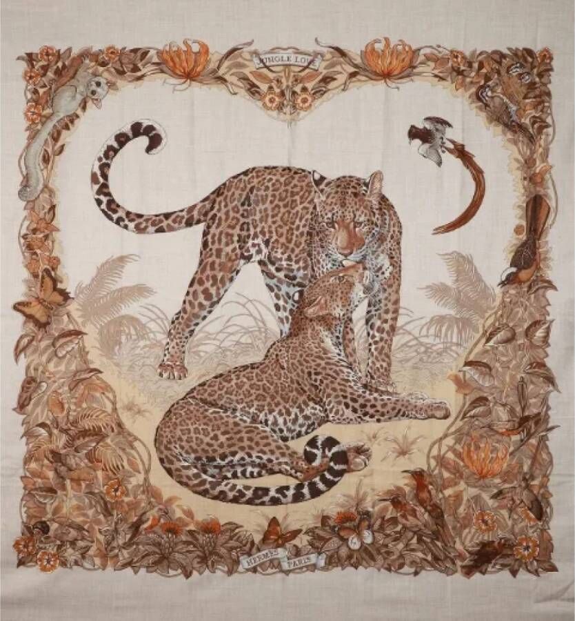 Hermès Vintage Pre-owned Cashmere scarves Bruin Dames