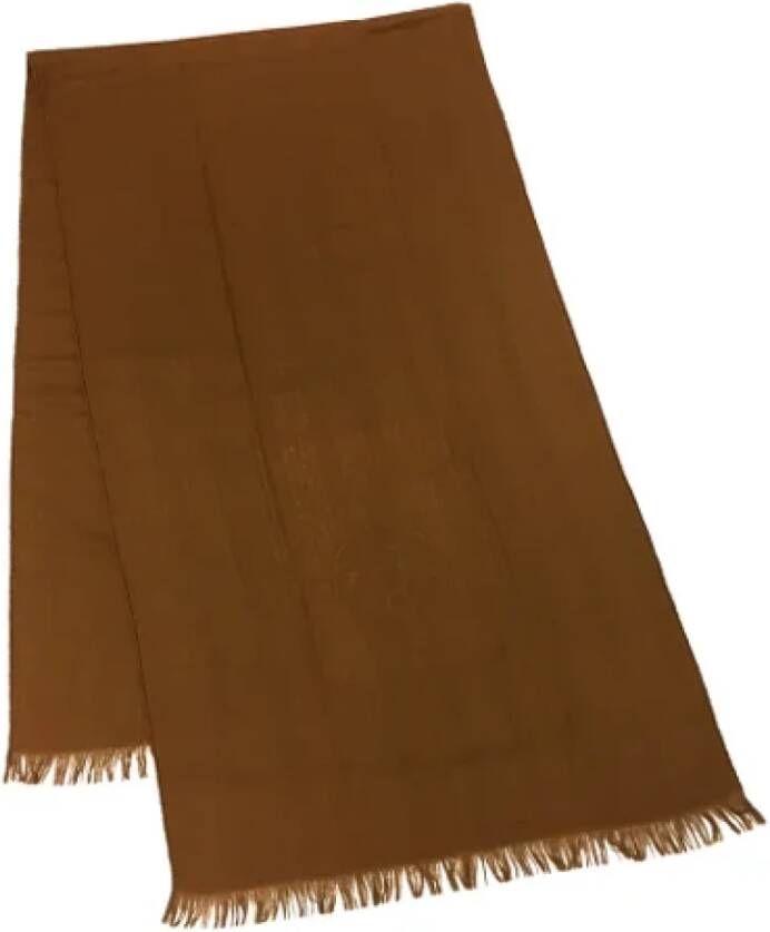 Hermès Vintage Pre-owned Cashmere scarves Bruin Dames