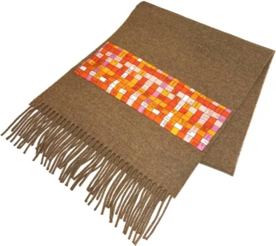 Hermès Vintage Pre-owned Cashmere scarves Bruin Dames