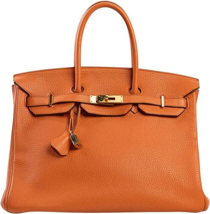 Hermès Vintage Pre-owned Clemence Birkin 35 Oranje Dames