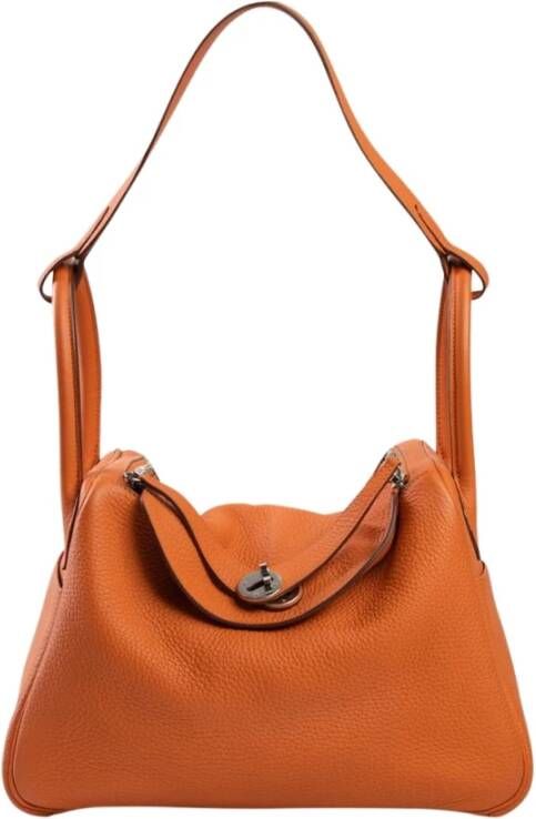 Hermès Vintage Pre-owned Clemence Lindy 30 Oranje Dames