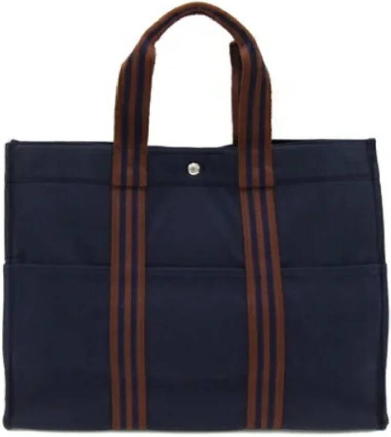 Hermès Vintage Pre-owned Cotton handbags Blauw Dames