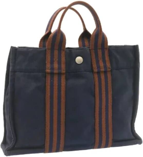Hermès Vintage Pre-owned Cotton handbags Blauw Dames