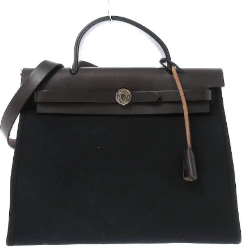 Hermès Vintage Pre-owned Cotton handbags Zwart Dames