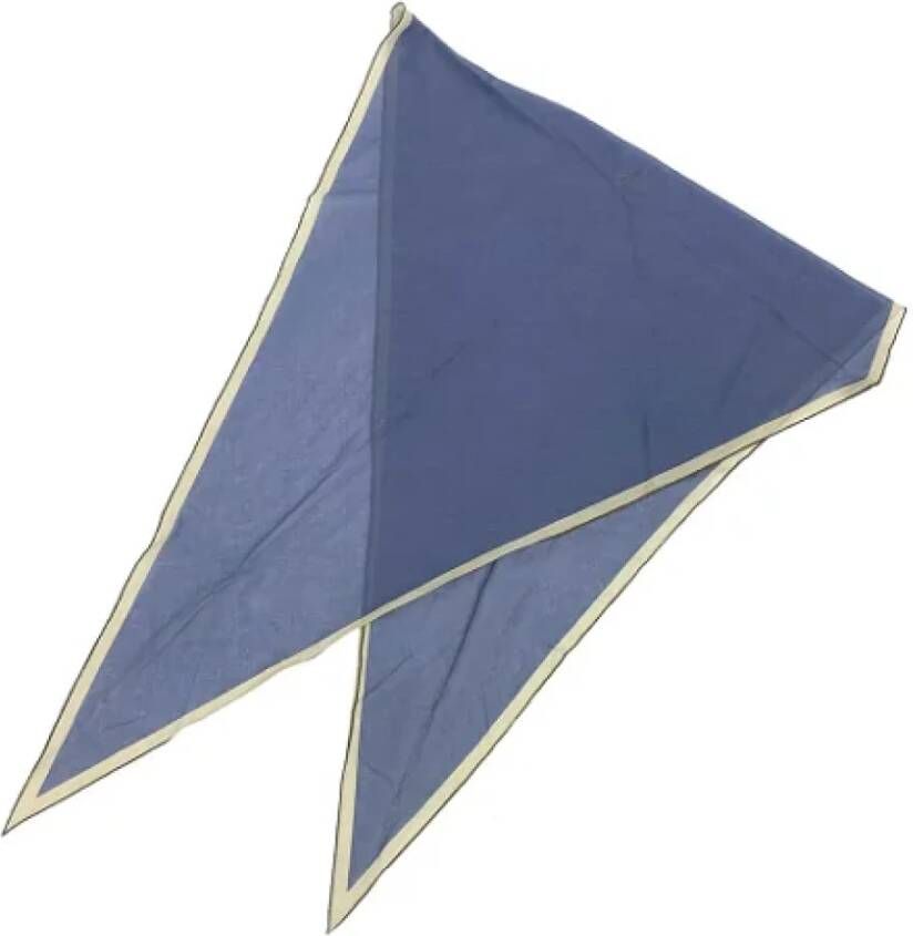 Hermès Vintage Pre-owned Cotton scarves Blauw Dames