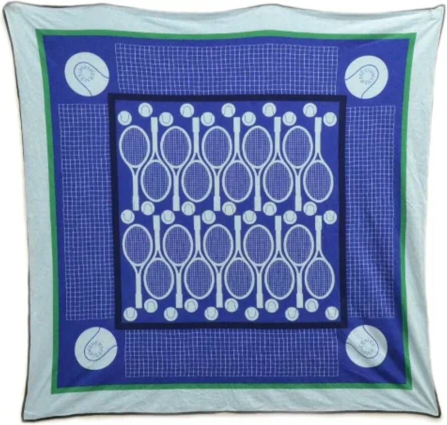 Hermès Vintage Pre-owned Cotton scarves Blauw Dames