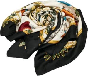 Hermès Vintage Pre-owned Cotton scarves Zwart Dames