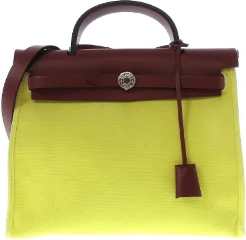 Hermès Vintage Pre-owned Fabric handbags Yellow Dames