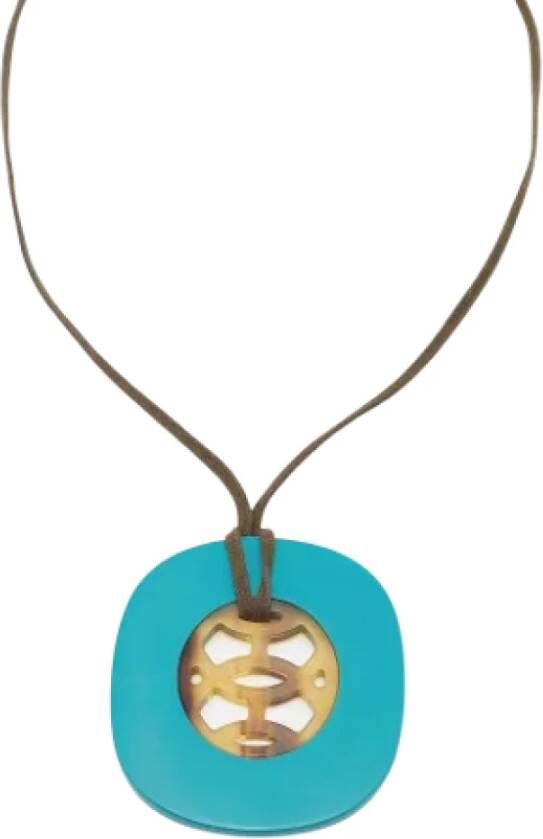 Hermès Vintage Pre-owned Fabric necklaces Groen Dames