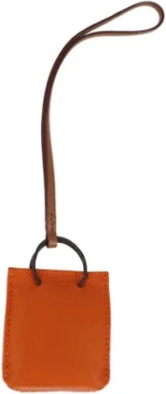 Hermès Vintage Pre-owned Fabric necklaces Oranje Dames