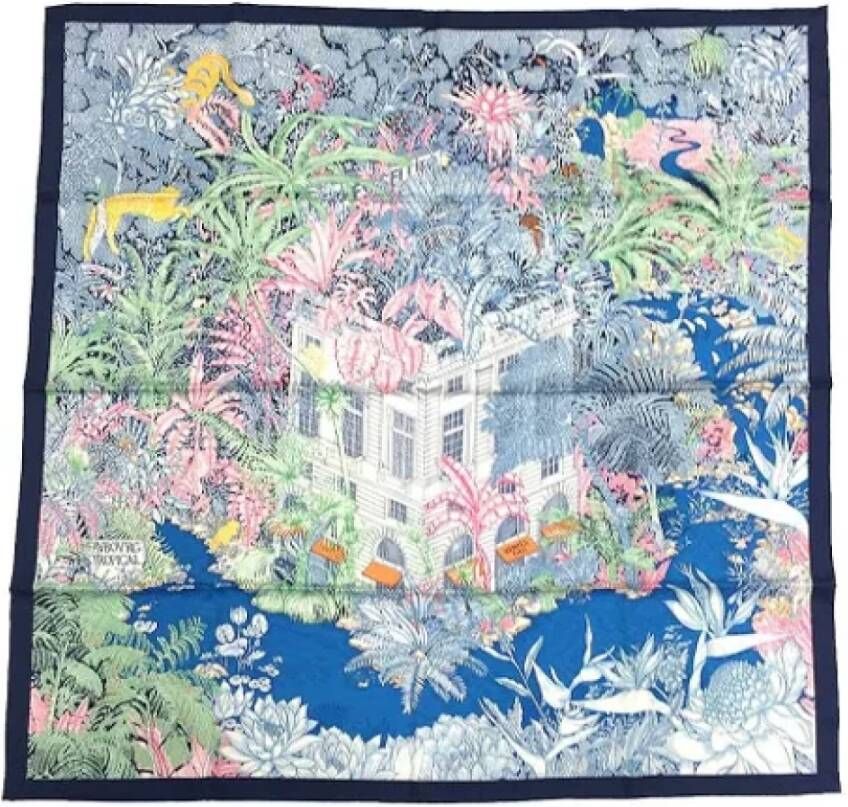Hermès Vintage Pre-owned Fabric scarves Blauw Dames