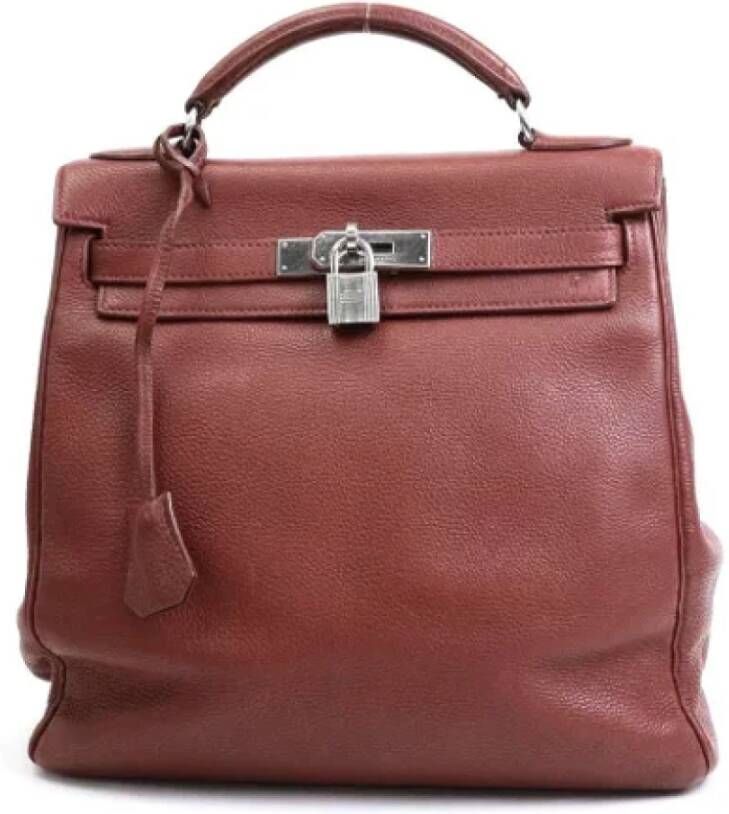 Hermès Vintage Pre-owned Leather backpacks Bruin Dames