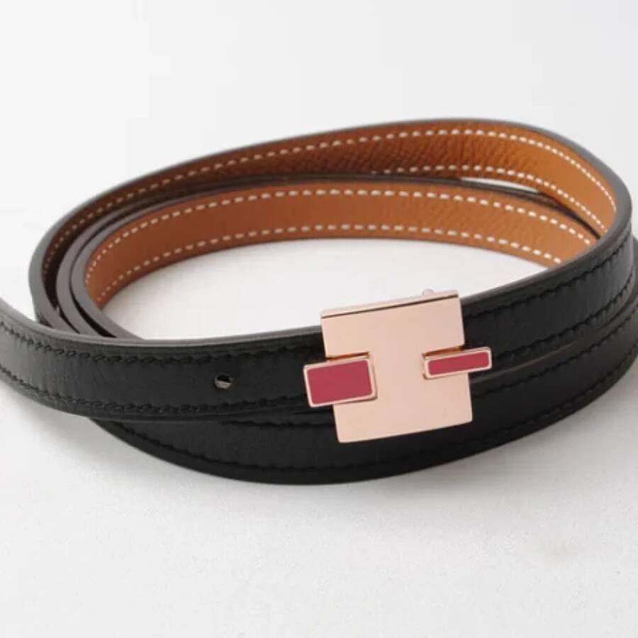 Hermès Vintage Pre-owned Leather belts Zwart Dames