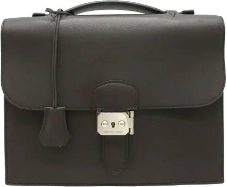 Hermès Vintage Pre-owned Leather briefcases Bruin Dames