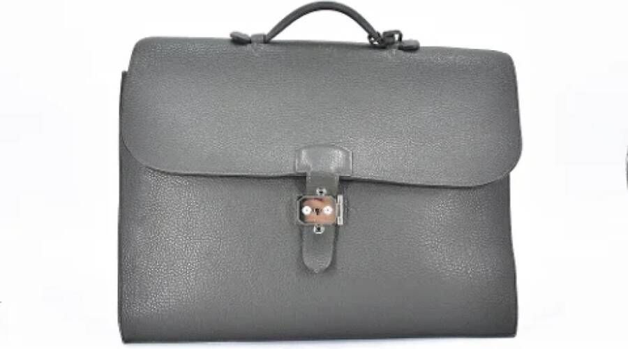 Hermès Vintage Pre-owned Leather briefcases Grijs Dames