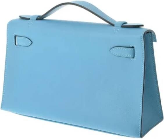 Hermès Vintage Pre-owned Leather clutches Blauw Dames