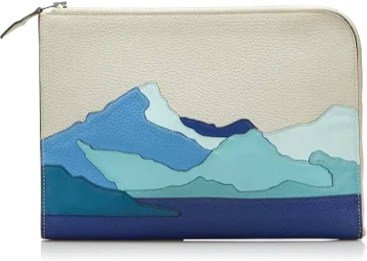 Hermès Vintage Pre-owned Leather clutches Blauw Dames