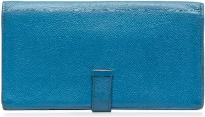 Hermès Vintage Pre-owned Leather clutches Blauw Dames