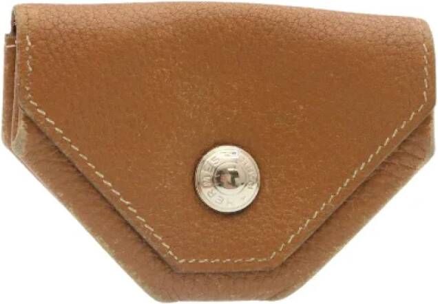 Hermès Vintage Pre-owned Leather clutches Bruin Dames